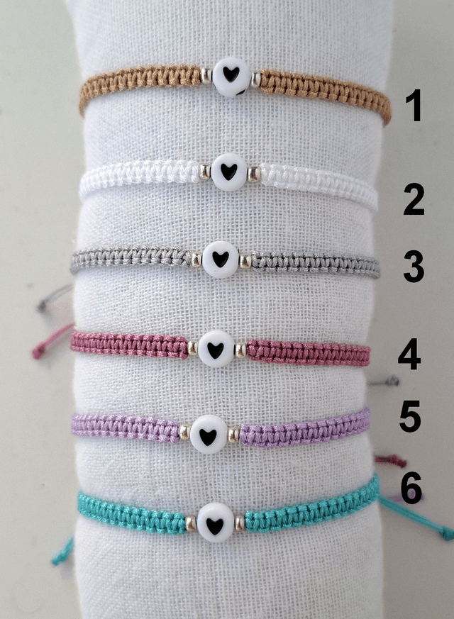 Bracelet macramé cœur - Taille enfant