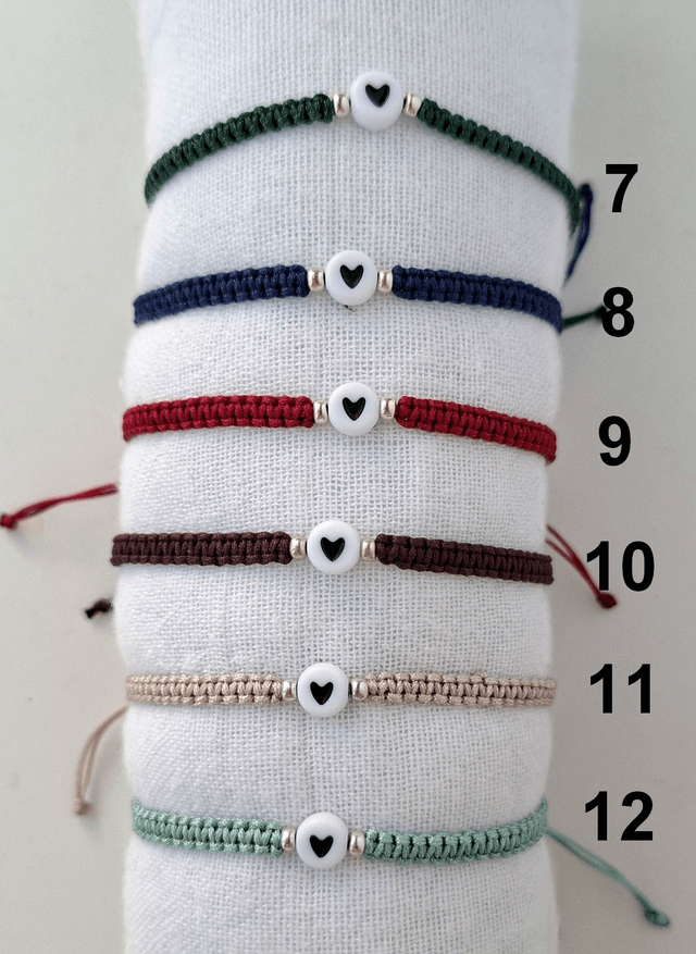 Bracelet macramé cœur - Taille enfant